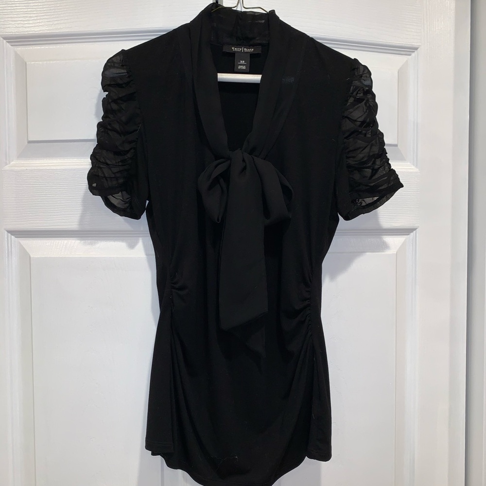 White House Black Market Black Blouse